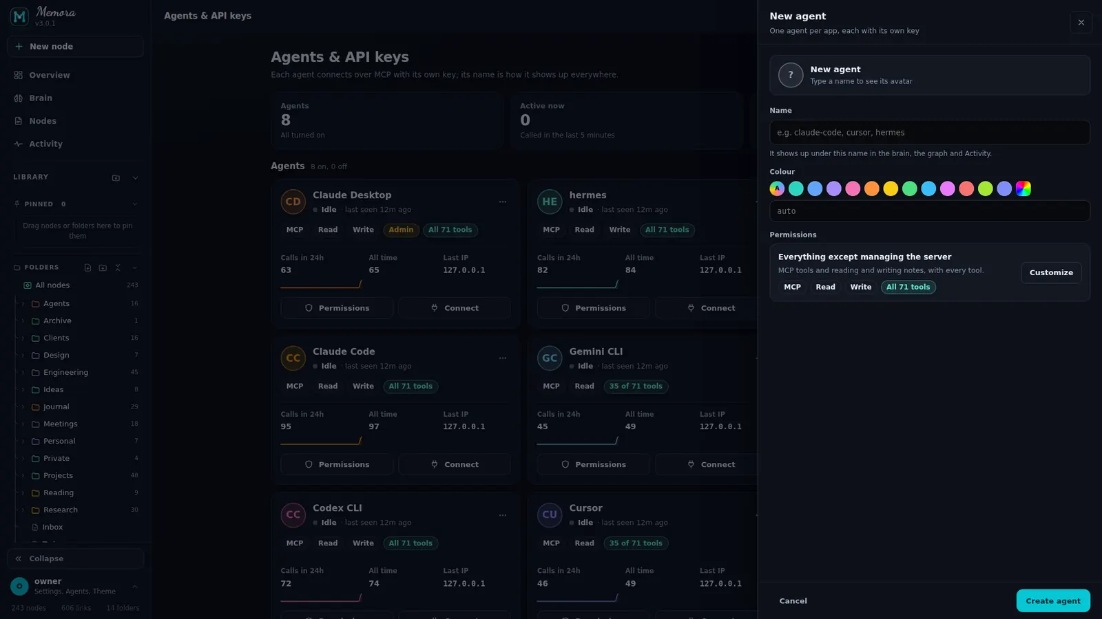 New agent sheet