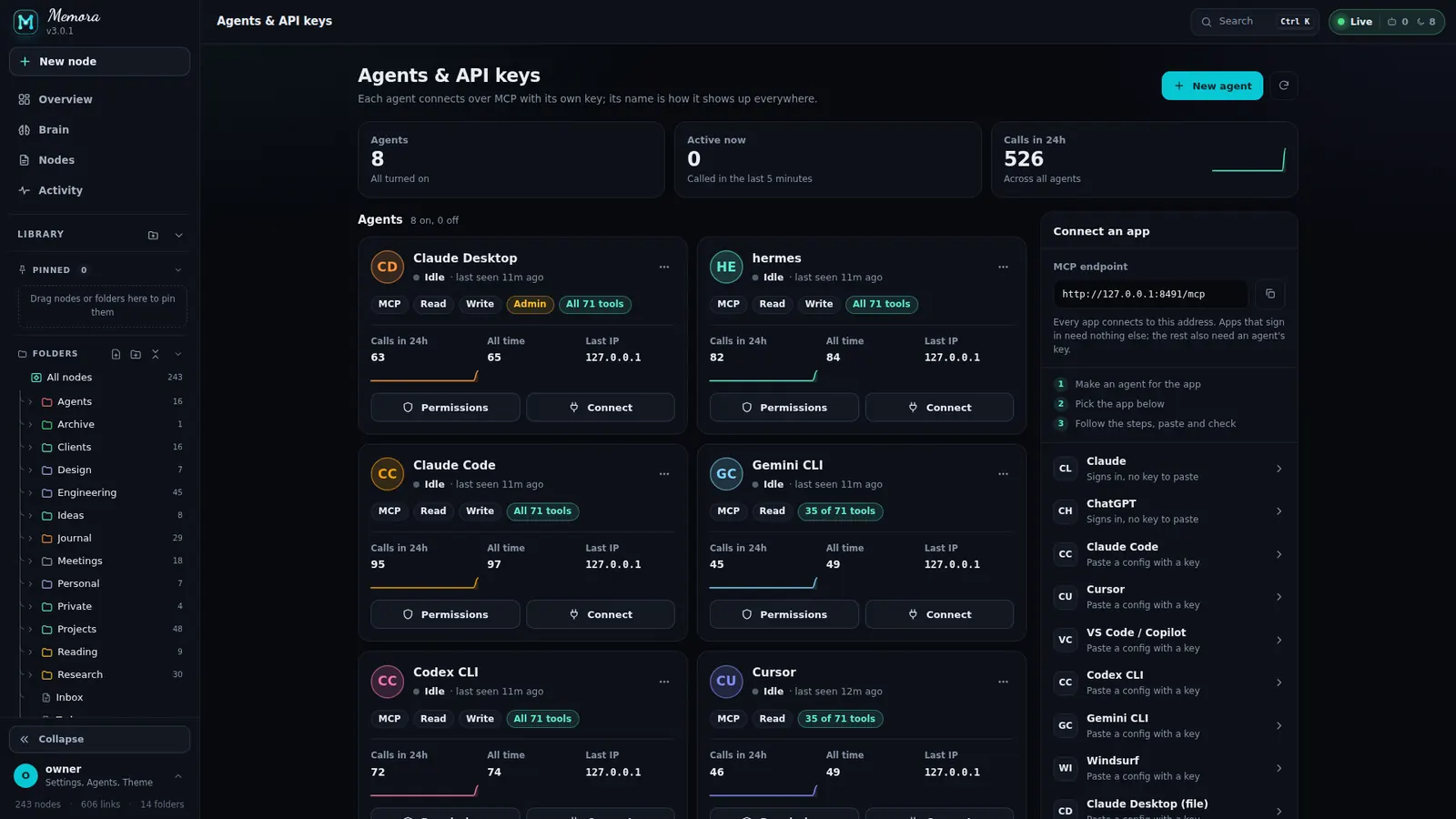 Agents & API keys